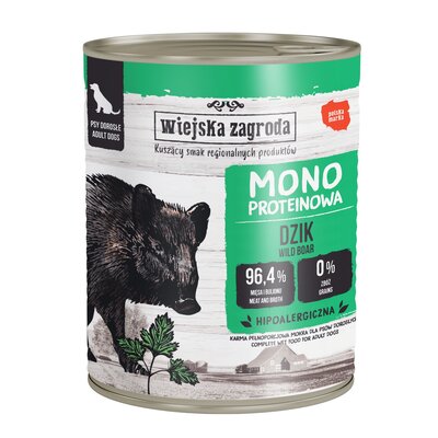 Karma dla psa WIEJSKA ZAGRODA Dzik 800 g