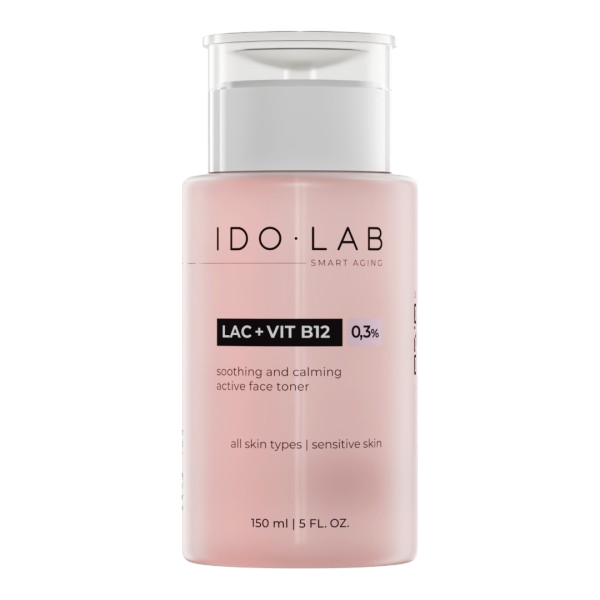 Ido Lab LAC+B12  łagodzący podrażnienia tonik dla cery wrażliwej, 150 ml