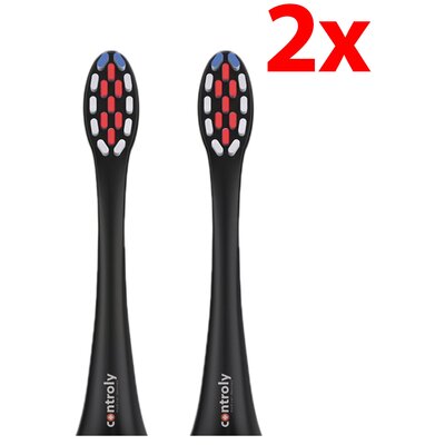 Oryginalna końcówka szczoteczki CONTROLY Supersonic twarde czarne (2 szt.) (Idealne do codziennego używania)