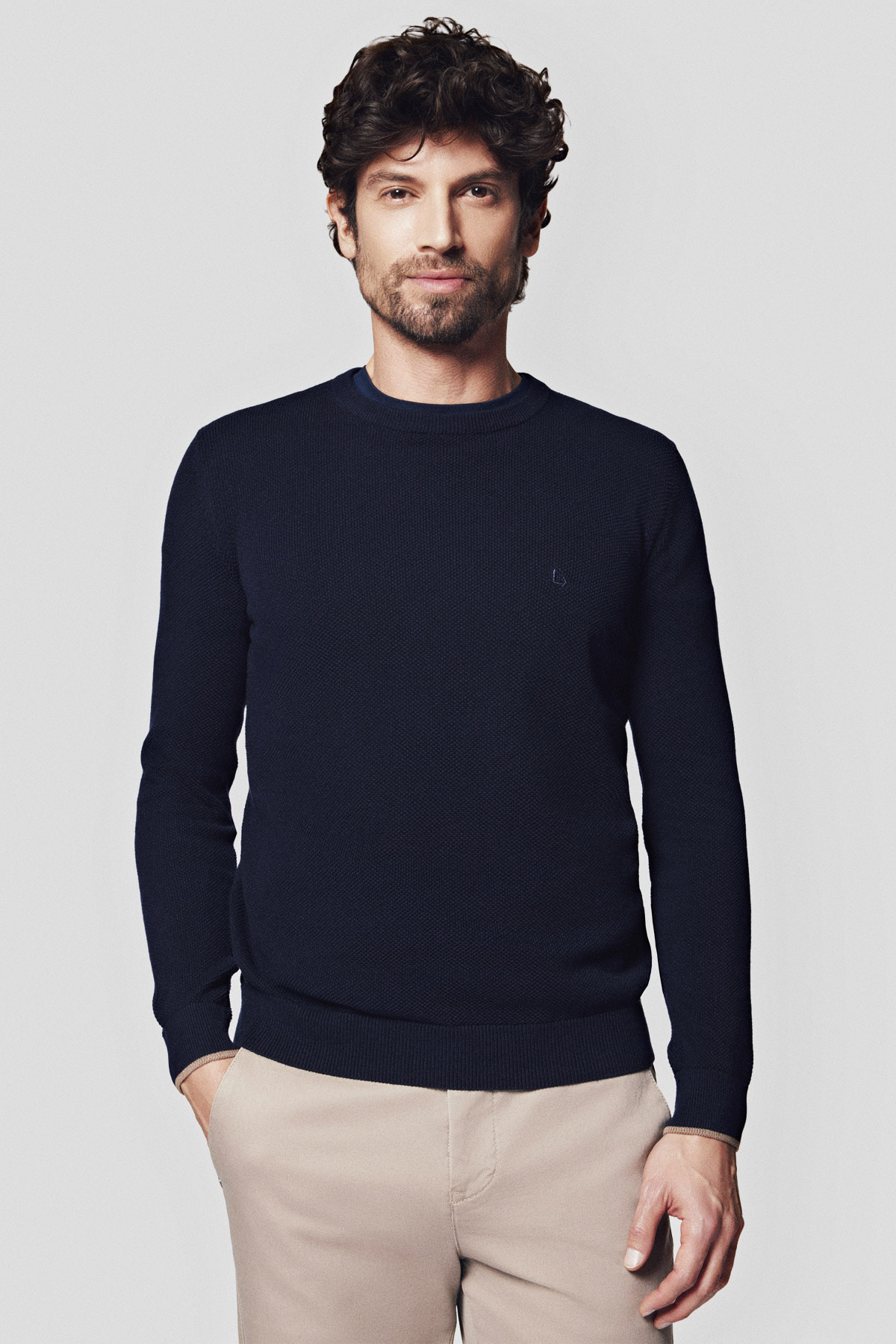 Lancerto Sweter Ciemnogranatowy z Bawełną Clive