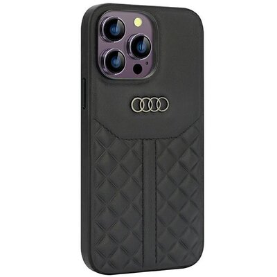 Etui AUDI Genuine Leather do Apple iPhone 14 Pro Max Czarny