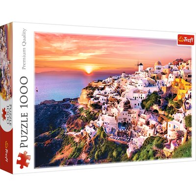 Puzzle TREFL Zachód słońca nad Santorini 10435 (1000 elementów)