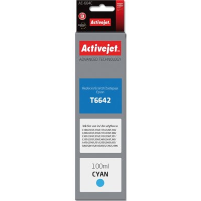 Tusz ACTIVEJET do Epson 664 T6642 Błękitny 100 ml AE-664C