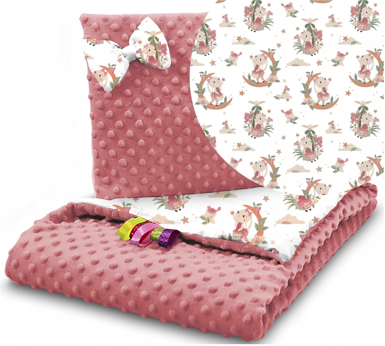 Kocyk minky 75x100 kołderka + poduszka Babymam