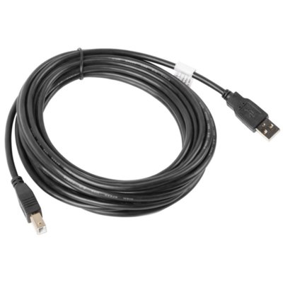 Kabel USB-A - USB-B LANBERG CA-USBA-10CC-0050-BK 5 m