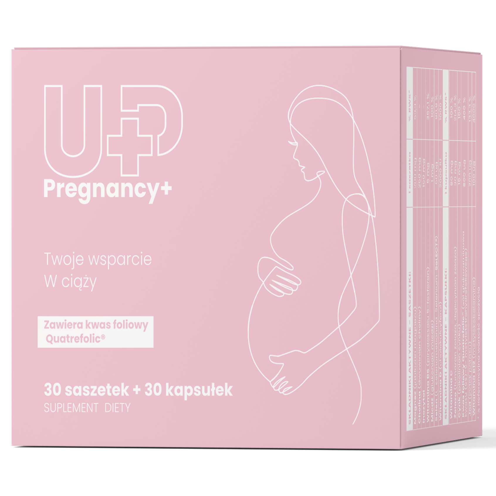 UP Health Pharma UP Pregnancy+ suplement diety wsparcie zdrowia w trakcie ciąży, 30 sasz. + 30 kaps./1 opak.