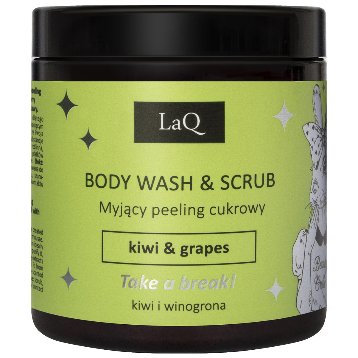 LaQ Kiwi i winogrono naturalny peeling myjący do ciała, 200 ml