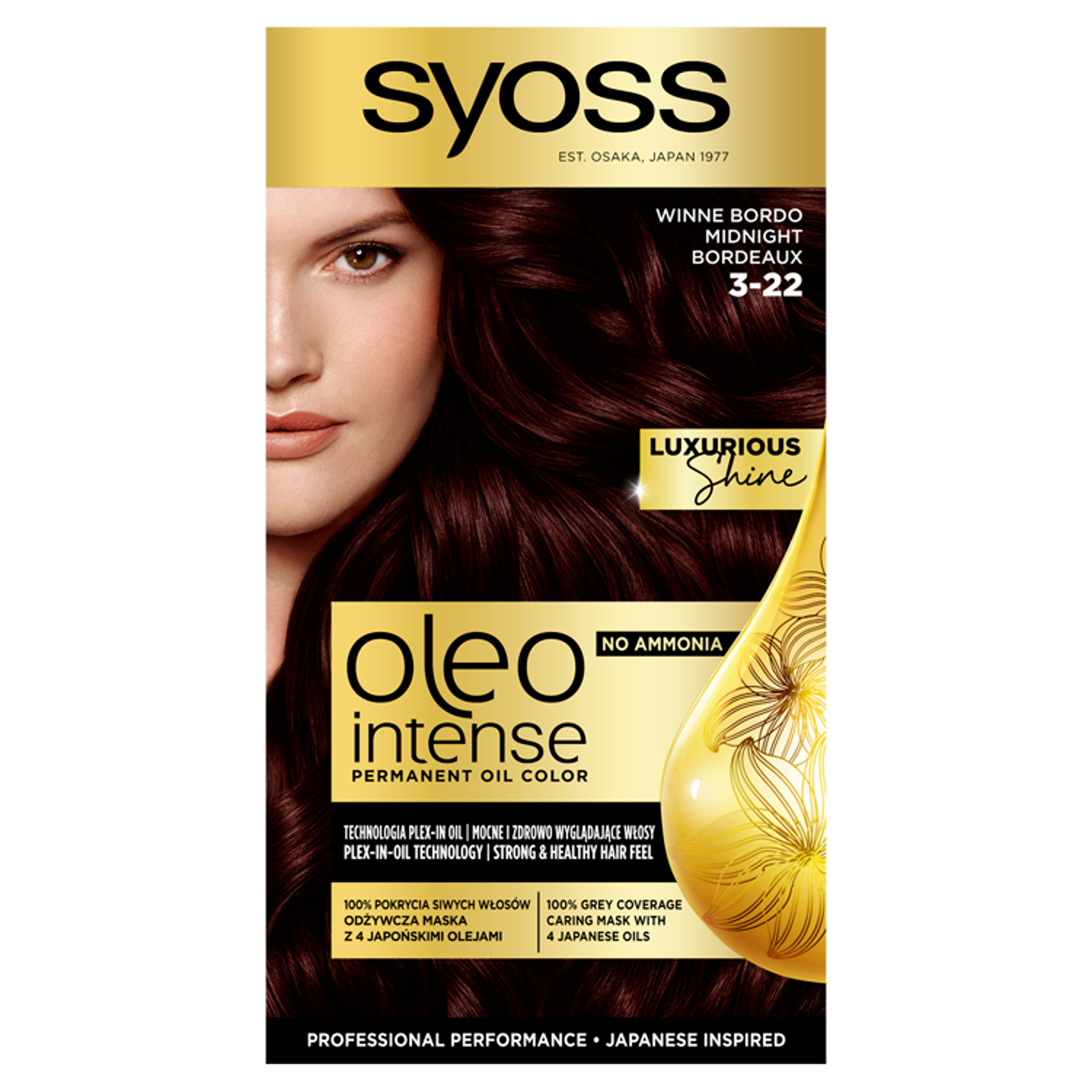 Syoss Oleo Intense farba do włosów bez amoniaku 3-22 winne bordo, 1 opak.