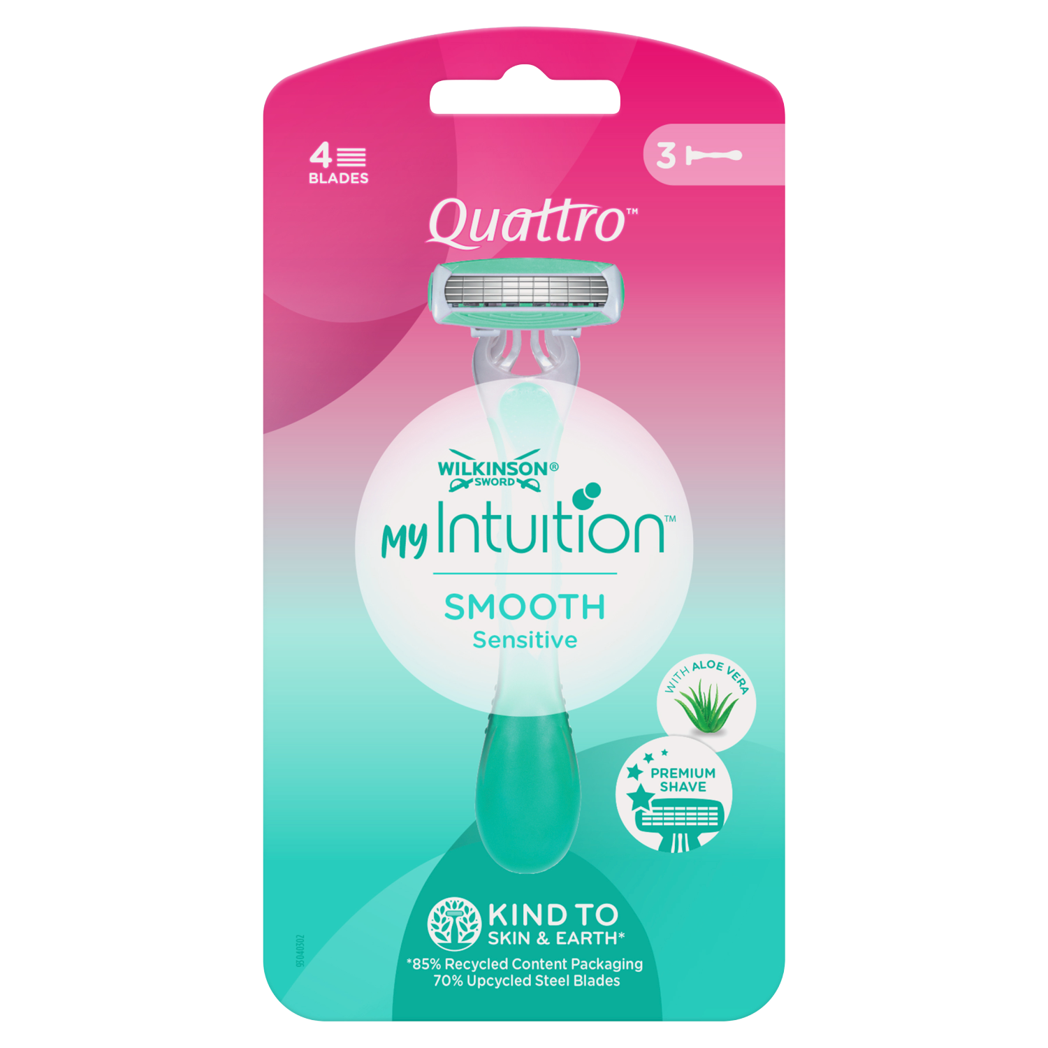 Wilkinson Sword Quattro For Women Sensitive jednorazowe maszynki do golenia dla kobiet, 3 szt.