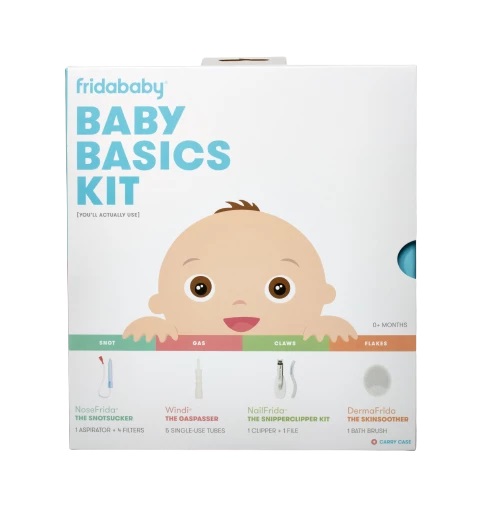 Frida Fridababy zestaw dla niemowląt: aspirator do nosa, 1 szt. + rurki doodbytnicze, 5 szt. + obcinacz do paznokci, 1 szt. + silikonowa szczotka, ...