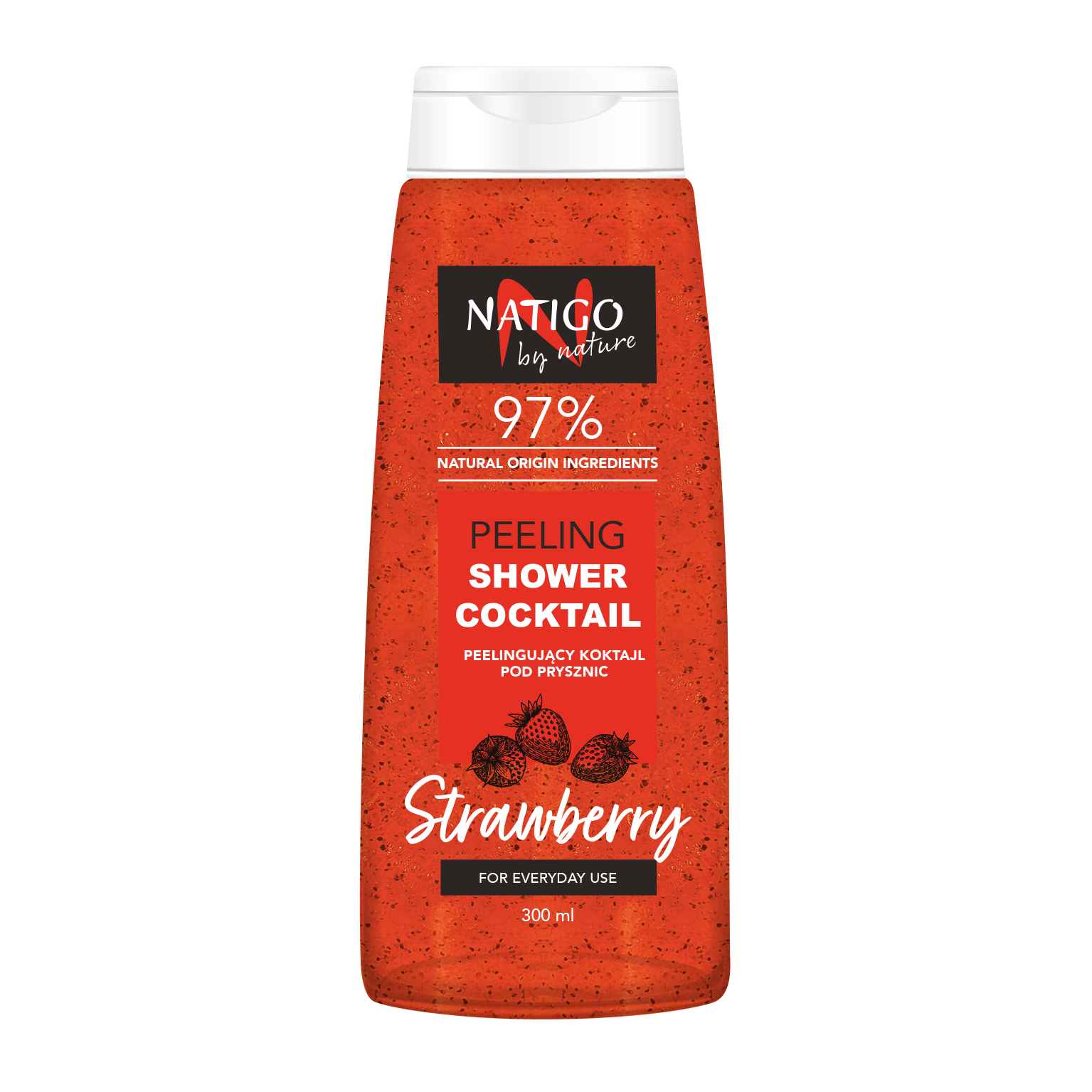 Natigo By Nature Strawberry peelingujący żel pod prysznic, 300 ml
