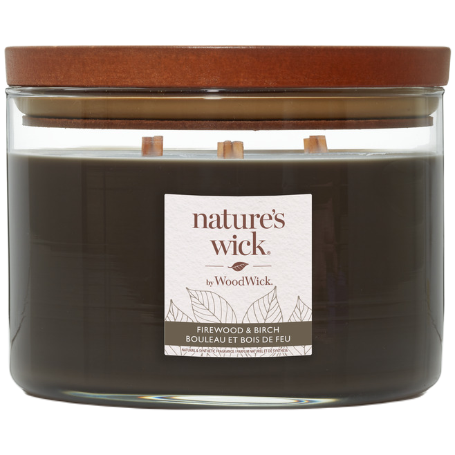 Nature's Wick By WoodWick Firewood&Birch świeca zapachowa, 433 g