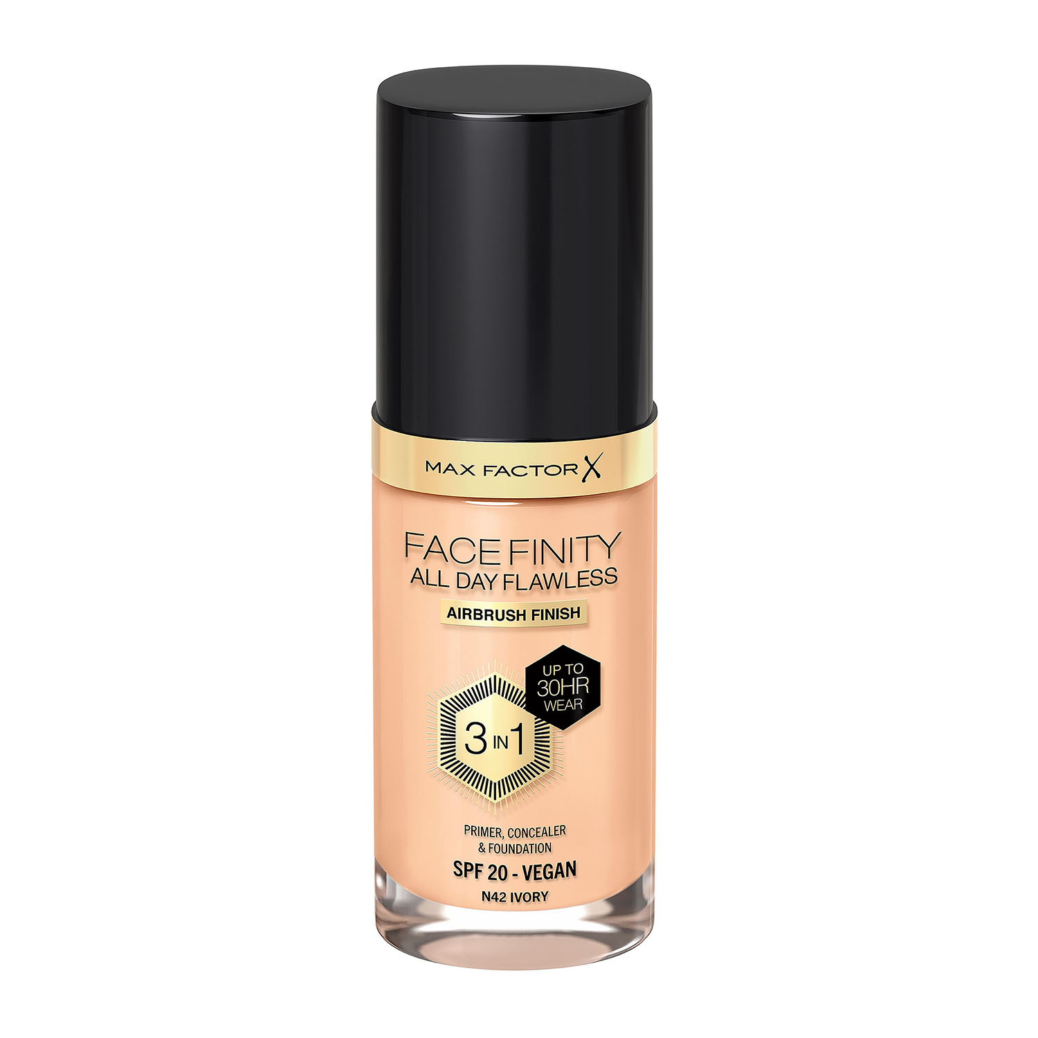 Max Factor Facefinity All Day Flawless 3w1 kryjący podkład w płynie do twarzy N42 ivory, 30 ml
