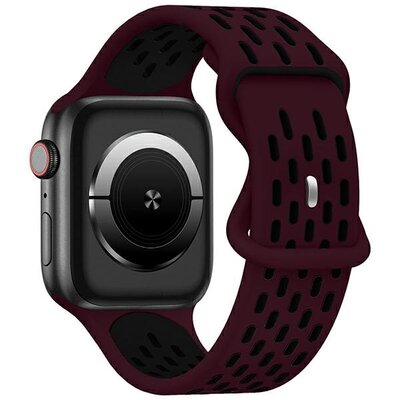 Pasek BELINE New Sport Silicone do Apple Watch 4/5/6/7/8/9/SE/SE 2/SE 2022 (38/40/41mm) Bordowo-czarny