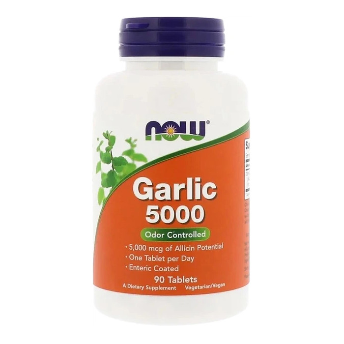 NOW Foods Garlic 5000 czosnek bezzapachowy suplement diety, 90 tabl./1 opak.