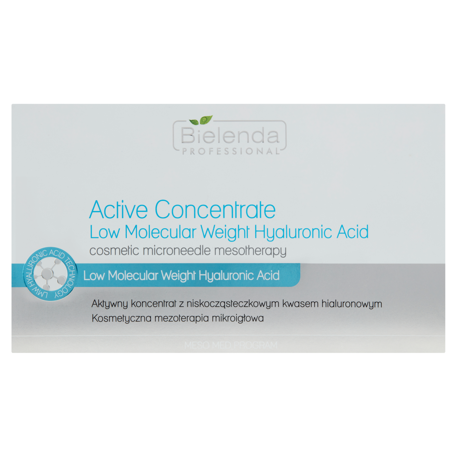 Bielenda Professional aktywny koncentrat z niskocząsteczkowym kwasem hialuronowym do twarzy, 10x3 ml