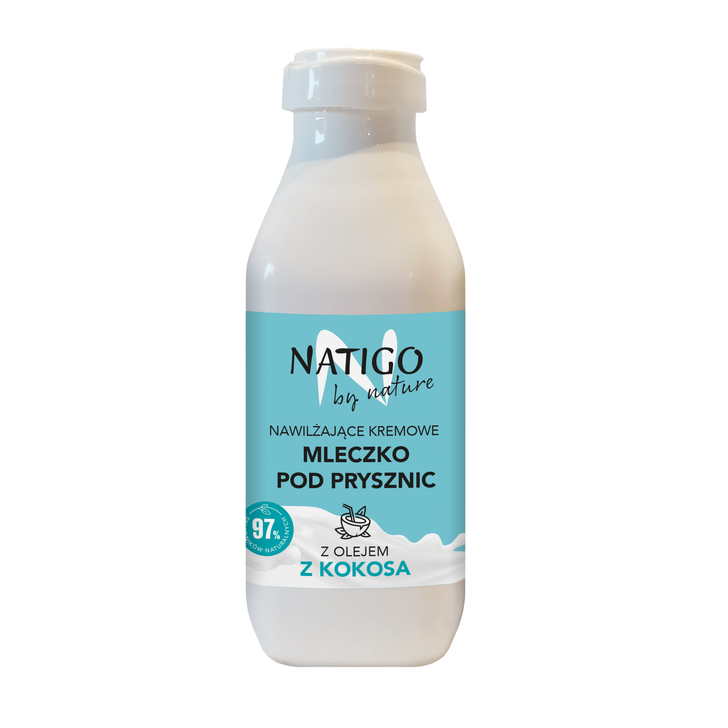 Natigo By Nature nawilżające kremowe mleczko pod prysznic z olejem z kokosa, 400 ml