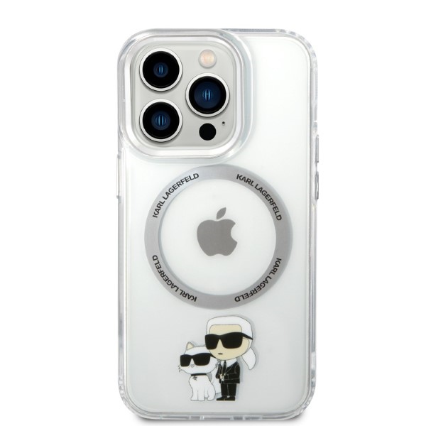 Karl Lagerfeld Karl & Choupette Transparent Aluminium Magsafe - etui iPhone 14 Pro Max
