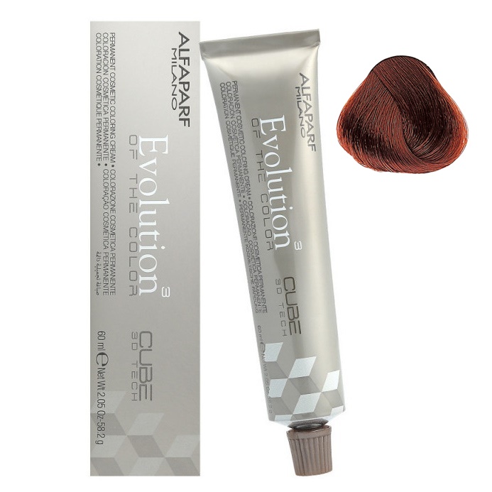 Alfaparf Evolution of the Color Cube trwała farba do włosów 7.45 średni blond miedziano-mahoniowy, 60 ml