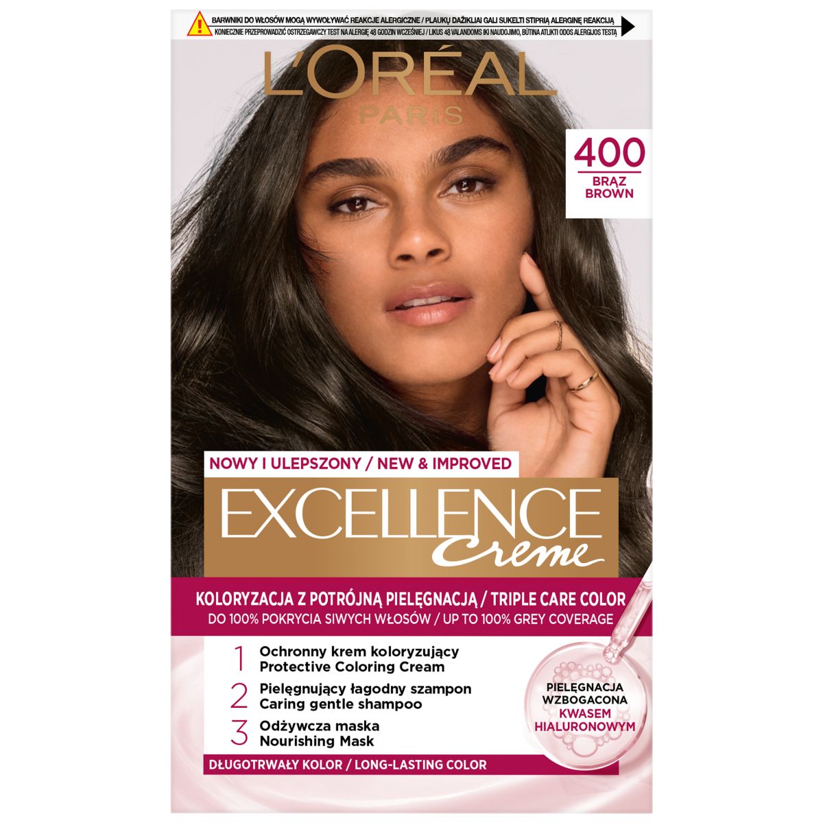 L'Oréal Paris Excellence Creme farba do włosów 4 brąz, 1 opak.