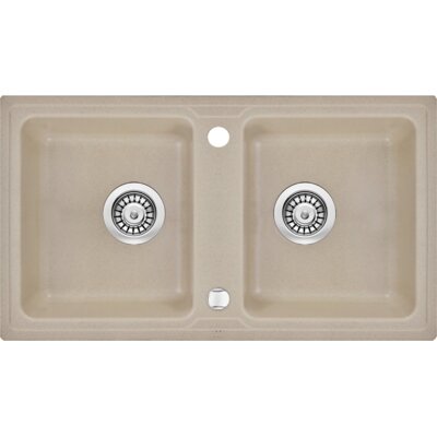 Zlewozmywak dwukomorowy DEANTE Zorba ZQZA7203 Piaskowy 43.5x78 + bateria stojąca