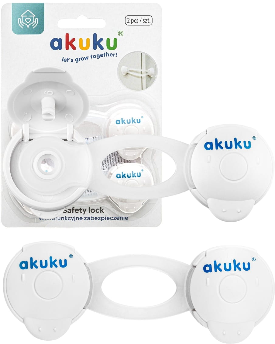 Zabezpieczenia do szafek i szuflad uniwersalne Akuku 2szt