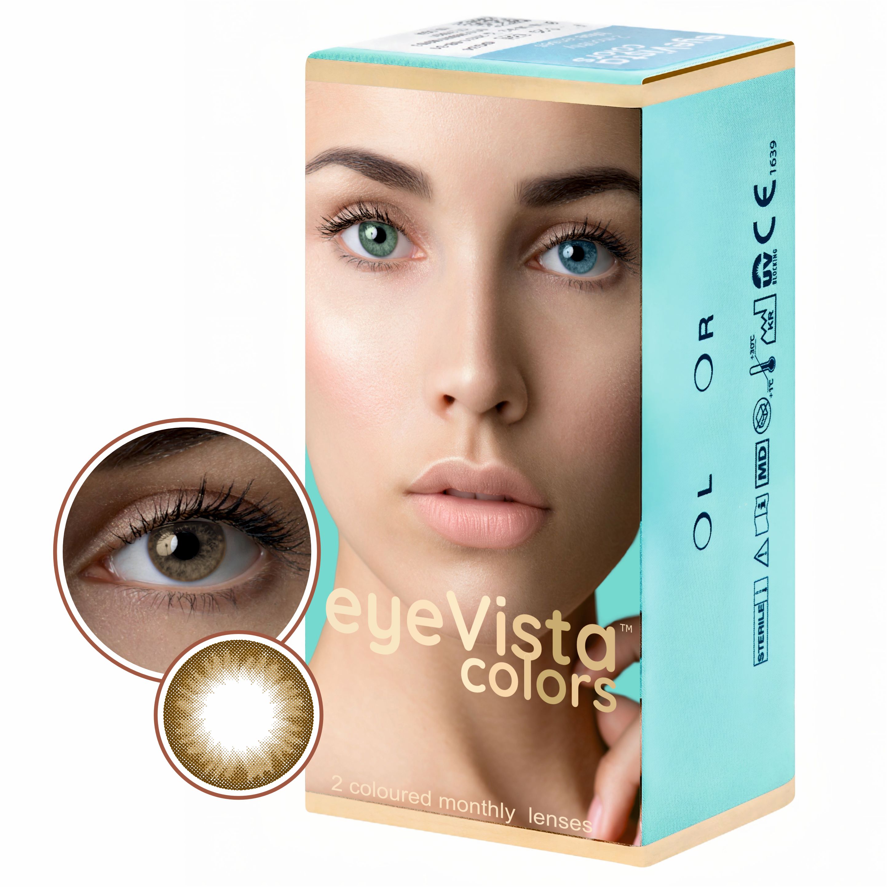 EyeVista Colors Brown soczewki kontaktowe moc -2.75, 2 szt./1 opak.