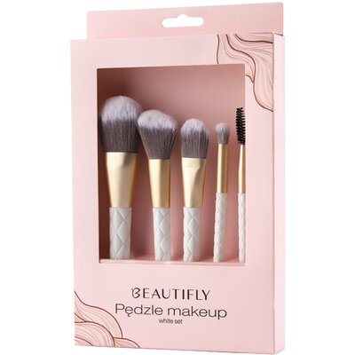 Zestaw pędzli do makijażu BEAUTIFLY Biały Syntetyczny (5 elementów)