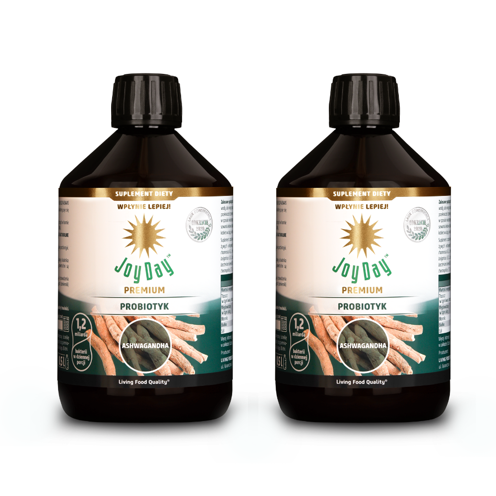 Joy Day zestaw: probiotyk Ashwagandha, 2x500 ml/1 opak.