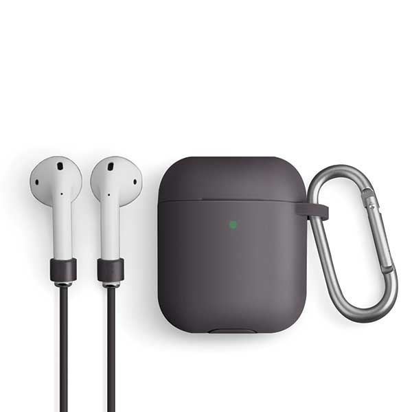 UNIQ Vencer Silicone Hang Case Dark Grey - etui AirPods