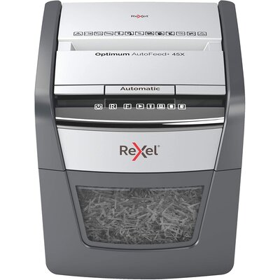Niszczarka REXEL Optimum AutoFeed+ 45X 2020045XEU 20 L, P-4, Konfetti, Automatyczny Start/Stop, Funkcja cofania