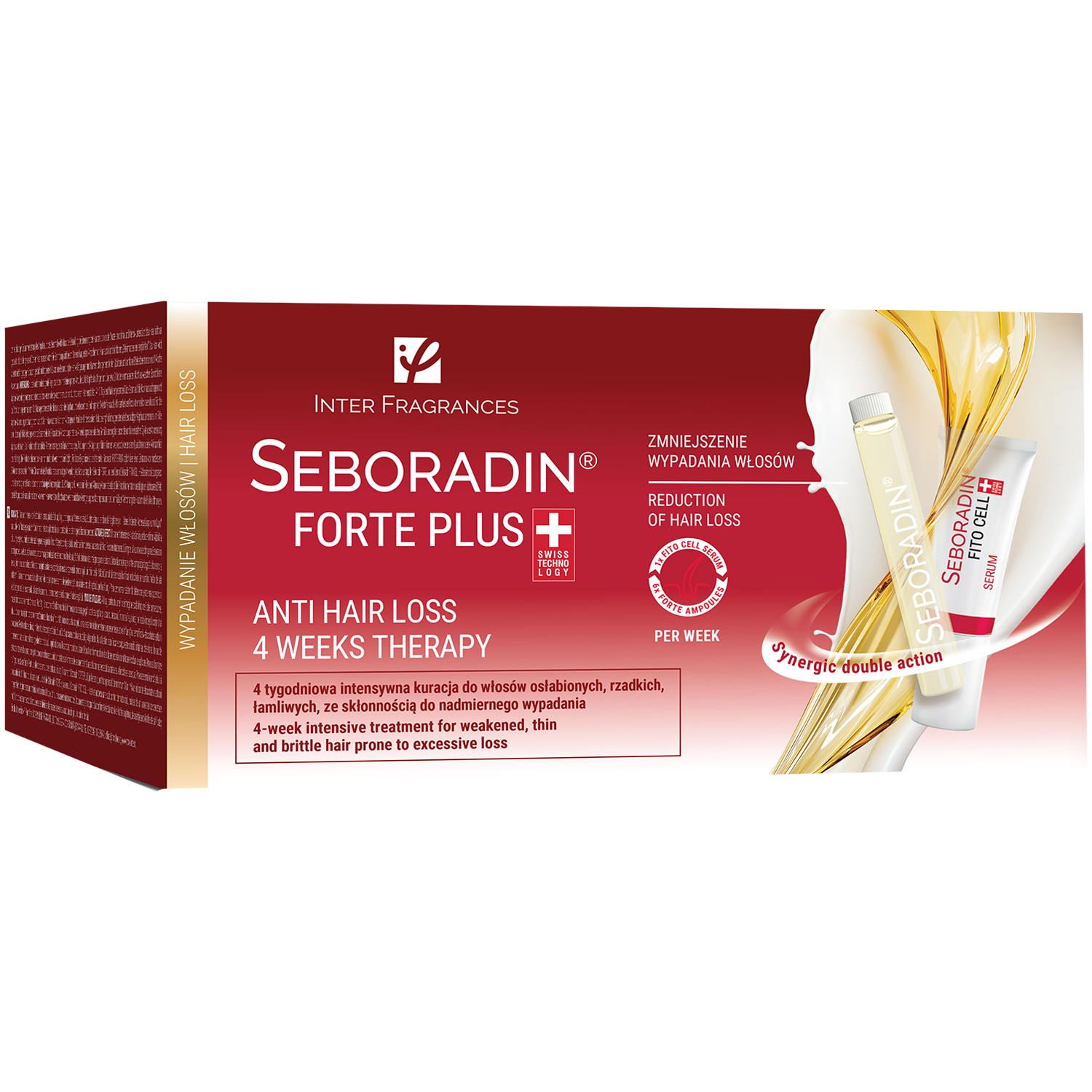 Seboradin Forte Plus zestaw: ampułki do włosów, 24x5,5 ml + serum do włosów, 4x6 g