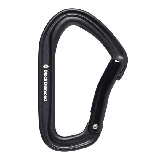 Karabinek wspinaczkowy z zamkiem giętym Black Diamond HOTFORGE BENT GATE black - ONESIZE