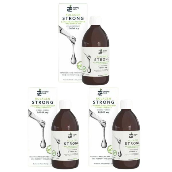 Healthy Herb Strong suplement diety kolagen mocny 10000 mg do picia, 3x500 ml
