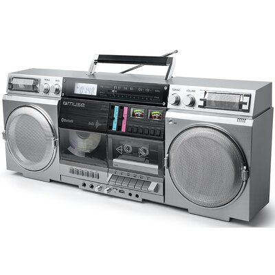Radioodtwarzacz/Bombox MUSE M-380GBS Srebrny, Odtw. CD, CD-R, CD-RW, Odtwarzacz Kaset, Bluetooth, Tuner FM, Zasilanie Sieciowe