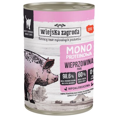 Karma dla kota WIEJSKA ZAGRODA Wieprzowina 400 g