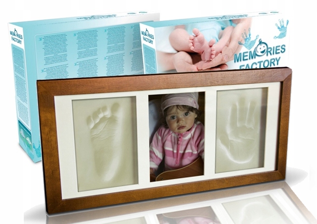 RAMKA Z GLINĄ ODCISK BOBASA RĄCZKI STÓPKI CHRZEST