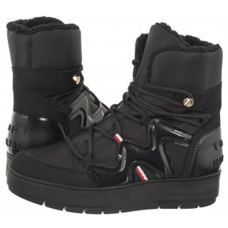 Śniegowce Tommy Hilfiger Patent Snowboot Black FW0FW07852 BDS
