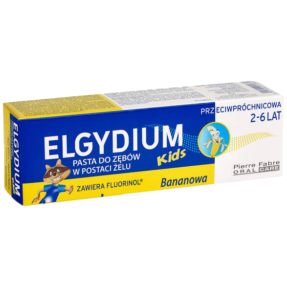 Elgydium Kids pasta do mycia zębów dla dzieci 2-6 o smaku bananowym, 50 ml