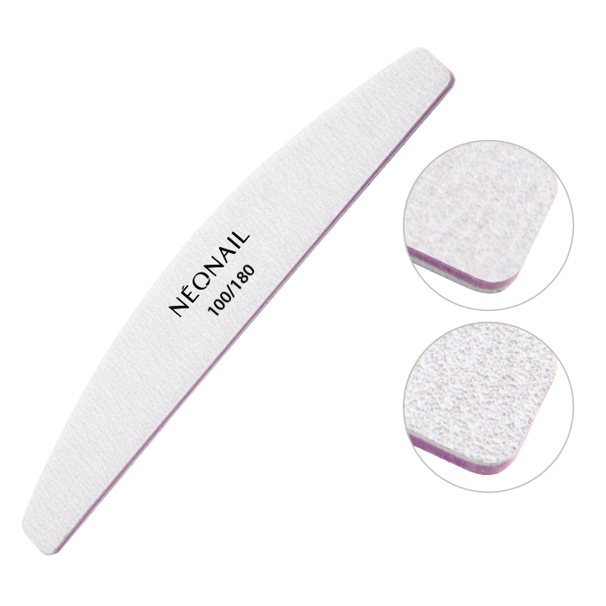 Neonail szary pilnik do paznokci łódka 100/150, 1 szt.