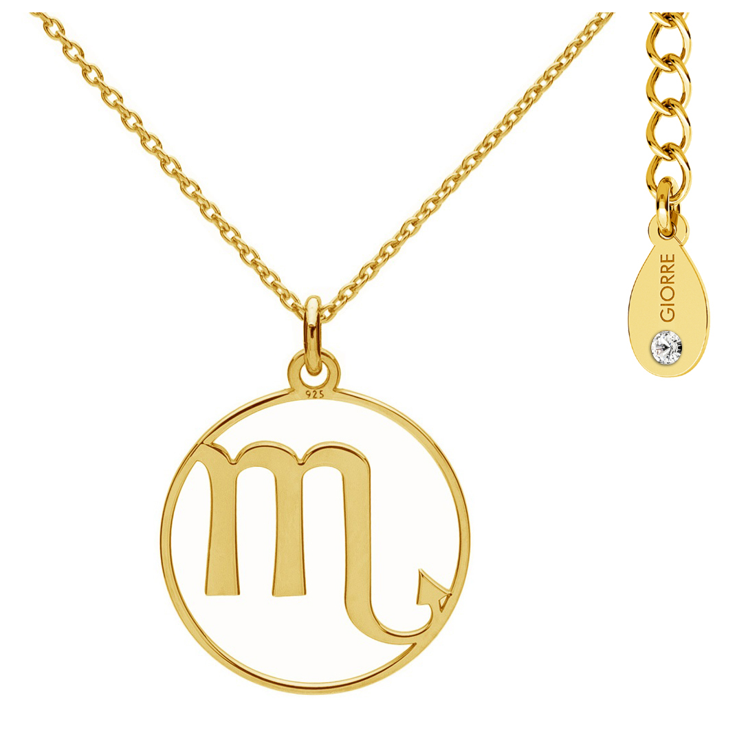 Giorre Znak Zodiaku Skorpion naszyjnik ze srebra próby 925 z kryształem Swarovskiego, 1 szt.