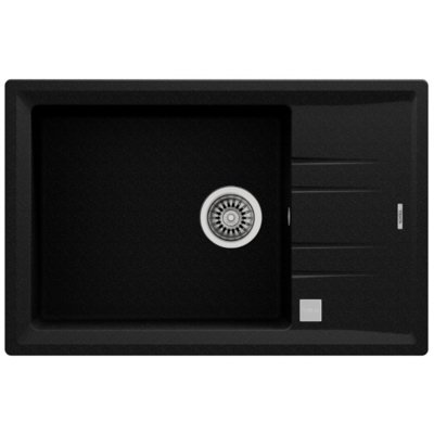 Zlewozmywak jednokomorowy z ociekaczem TEKA Stone 60 S-TG 1B 1D 115330038 Onyx 51x78