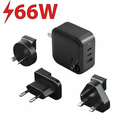 Ładowarka sieciowa ENERGEA Travelite GAN66 66W Czarny