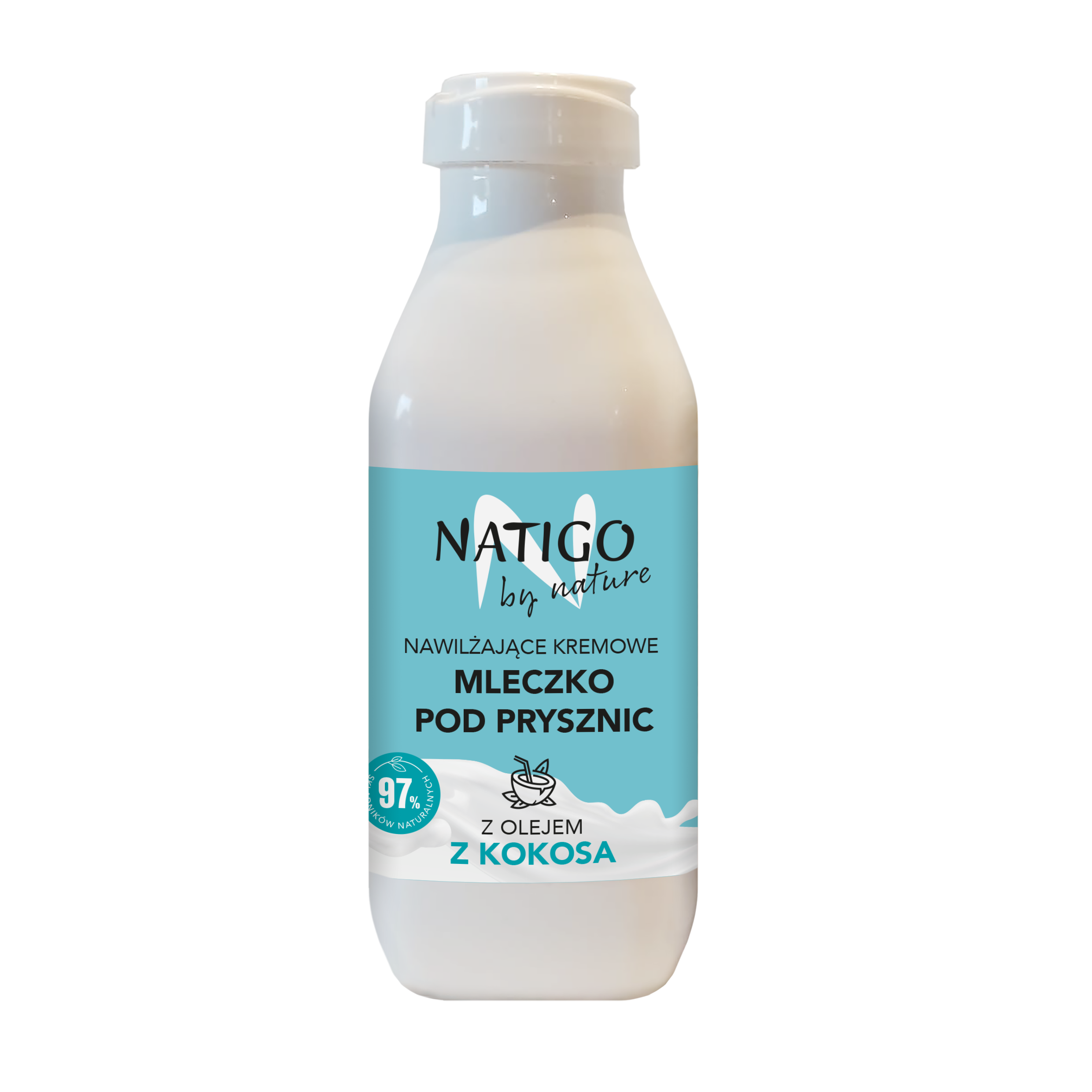 Natigo By Nature nawilżające kremowe mleczko pod prysznic z olejem z kokosa, 400 ml
