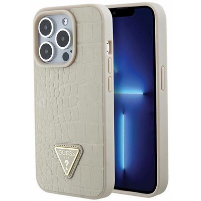 Etui GUESS Croco Triangle Metal Logo do Apple iPhone 15 Pro Max Złoty