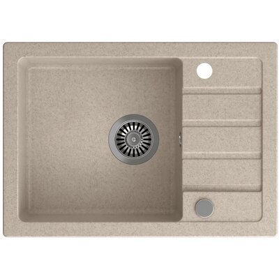 Zlewozmywak jednokomorowy z ociekaczem MYQ Seul 16 SEU16G3BS Beżowy 44x62