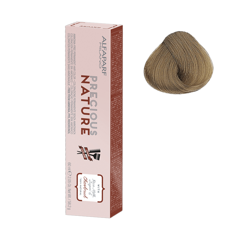 Alfaparf Precious Nature naturalna farba do włosów bez amoniaku 8NF jasny naturalny chłodny blond, 60 ml