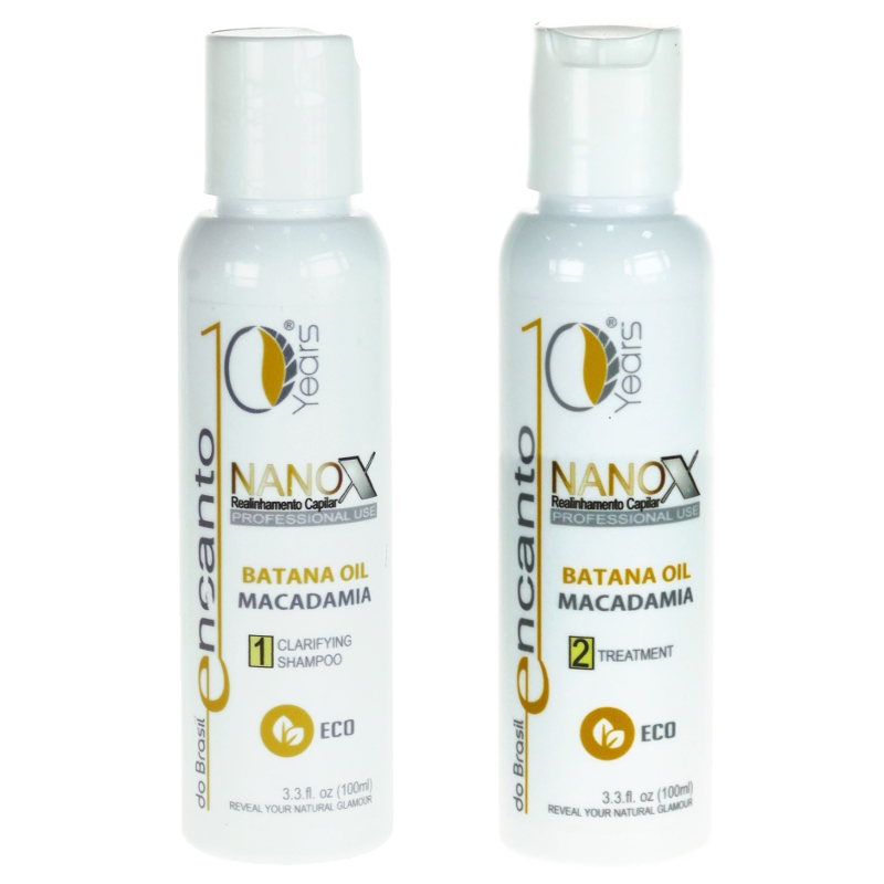 Encanto Do Brasil Nanox zestaw do keratynowego prostowania włosów: szampon, 100 ml + keratyna, 100 ml