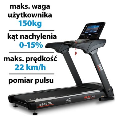 Bieżnia elektryczna BH FITNESS RS1200 TFT 2590W 22km/h