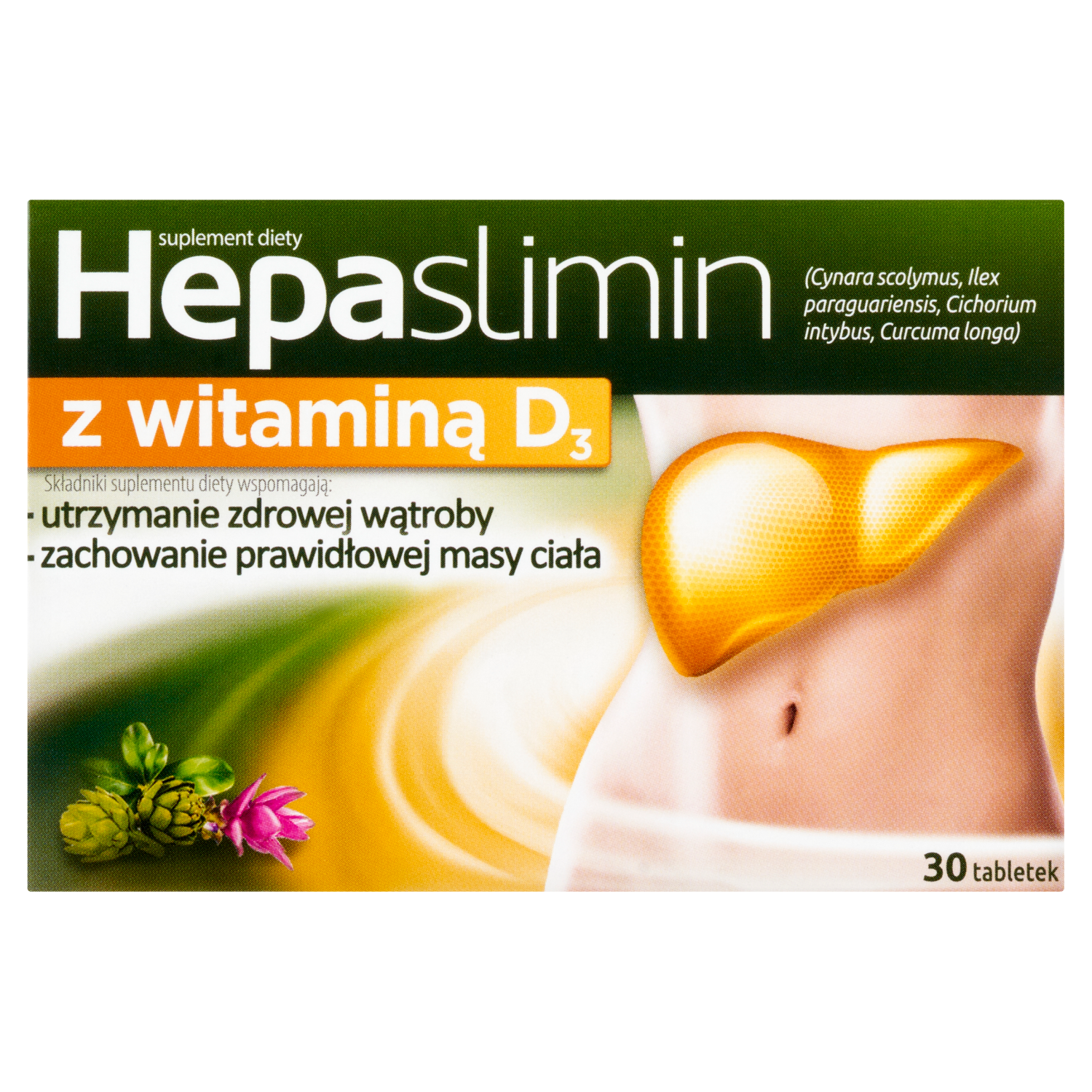 Hepaslimin Z Witaminą D3 suplement diety, 30 tabl./1 opak.